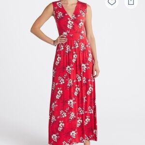 Small Red Floral Maxi Dress